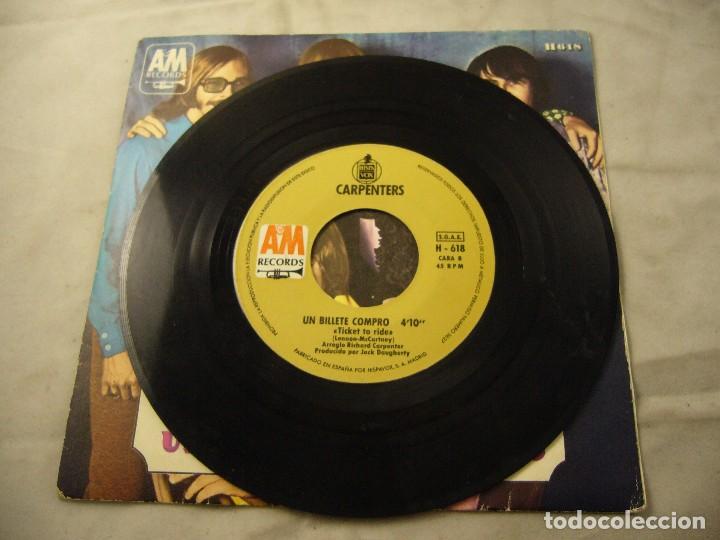 Discos de vinilo: CARPENTERS - CERCA DE T&Iacute; - UN BILLETE COMPRO - Foto 2