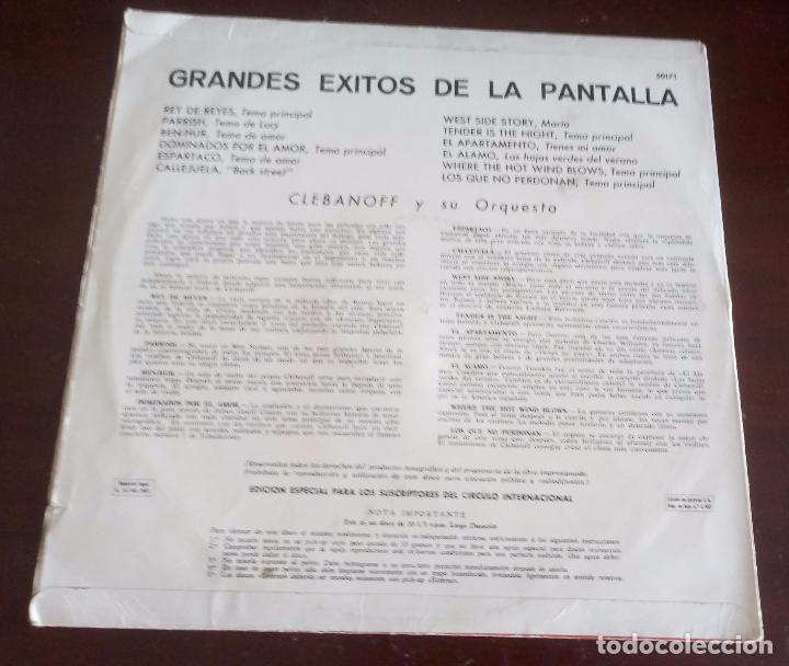 Discos de vinilo: GRANDES EXITOS DE LA PANTALLA - LP - 1969 - PERGOLA - Foto 2