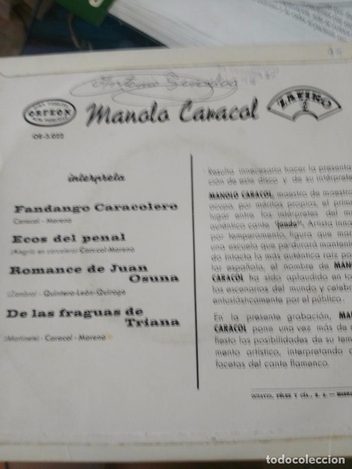 Discos de vinilo: Manolo Caracol juerga gitana - Foto 2