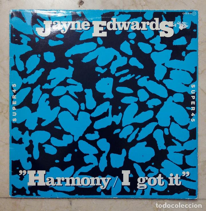 Discos de vinilo: MAXI SINGLE JAYNE EDWARDS - HARMONY/I GOT IT - SONIC 1984. - Foto 1