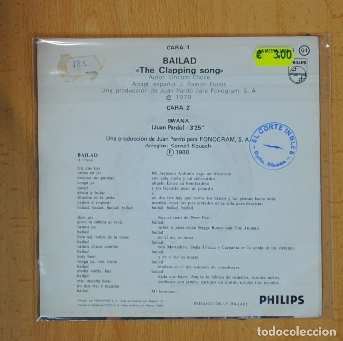 Discos de vinilo: RED DE SAN LUIS - &iexcl;BAILAD! / BWANA - SINGLE - Foto 2