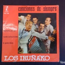 Discos de vinilo: EP LOS IRUÑAKO CANCIONES DE SIEMPRE FOLKLORE TRADICIONAL NAVARRA. Lote 100363491