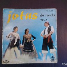 Discos de vinilo: EP JOTAS DE RONDA VOL.3 ENCARNITA RODRIGUEZ Y JOSEFINA IBAÑEZ FOLKLORE TRADICIONAL ARAGÓN ZARAGOZA. Lote 100364591