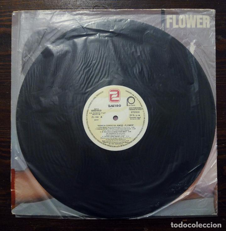 Discos de vinilo: LP FLOWER - NUNCA CONOC&Iacute; EL AMOR - SONIC 1981. - Foto 3
