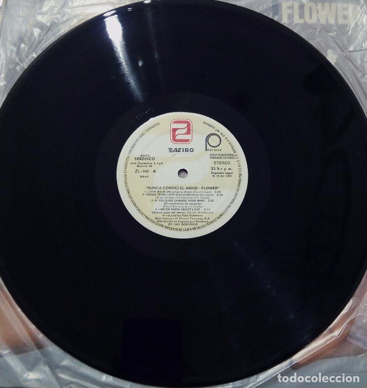 Discos de vinilo: LP FLOWER - NUNCA CONOC&Iacute; EL AMOR - SONIC 1981. - Foto 4