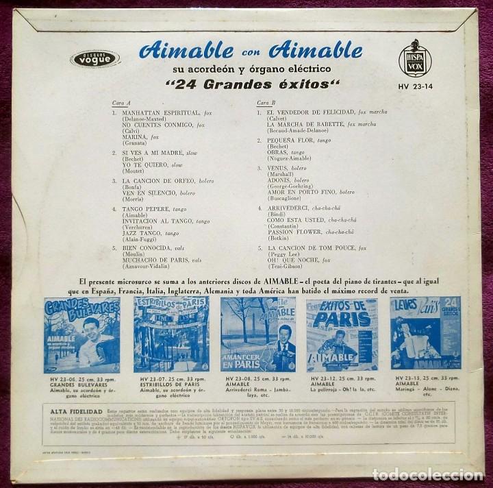Discos de vinilo: Vinilo LP: Aimable con Aimable - 24 Grandes &Eacute;xitos (25 cm), MUY RARO - Foto 4