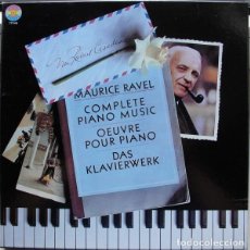 Discos de vinilo: MAURICE RAVEL : COMPLETE PIANO MUSIC. ROBERT CASADESUS. CAJA 3 LPS + LIBRETO. CBS MASTERWORKS, 1980. Lote 100596523
