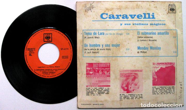 Discos de vinilo: Caravelli - Canci&oacute;n De Lara +3 - EP CBS 1966 BPY - Foto 2