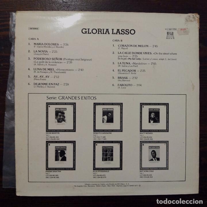 Discos de vinilo: LP GLORIA LASSO GRANDES &Eacute;XITOS - EMI 1977. - Foto 2