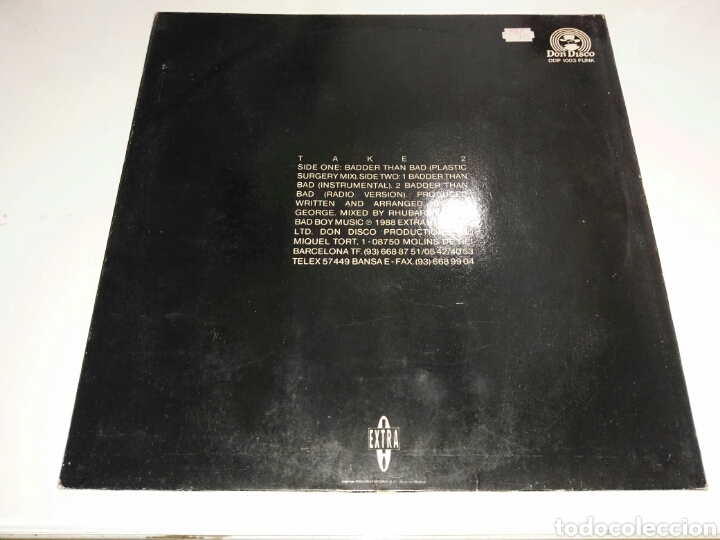 Discos de vinilo: Badder than bad- Extra Records 1988 Spain 4 - Foto 2