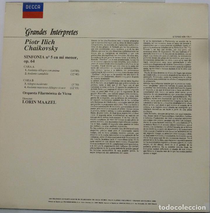Discos de vinilo: CHAIKOVSKY - SINFONIA N. 5 - Foto 2