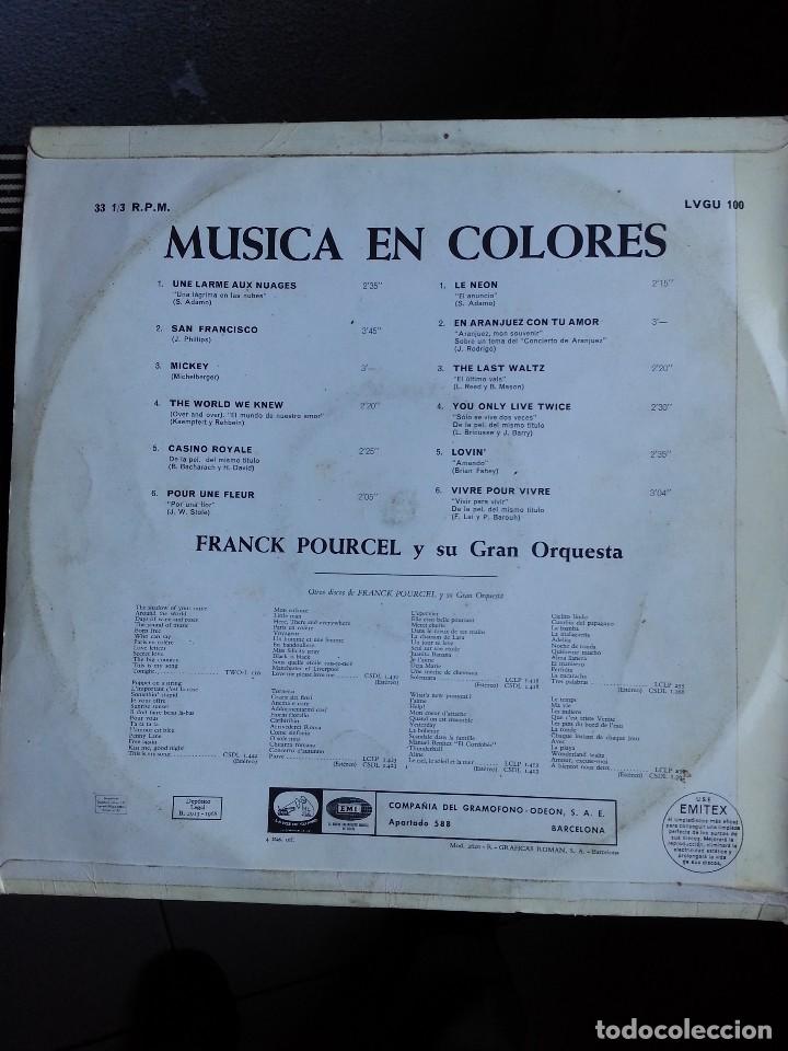 Discos de vinilo: FRANK POURCEL - MUSIQUE ET COULEURS . - Foto 2