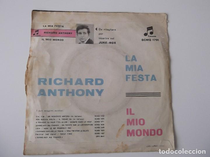 Discos de vinilo: RICHARD ANTHONY - La mia festa - Foto 2