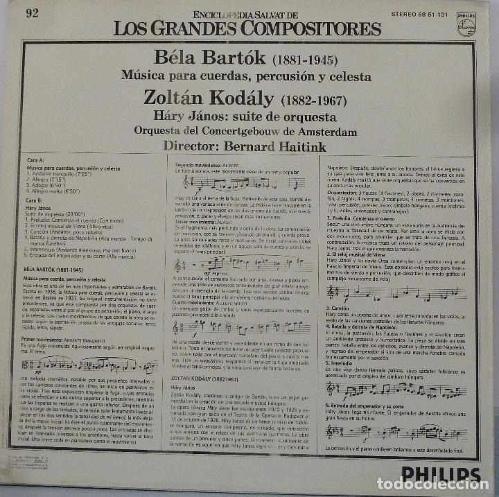 Discos de vinilo: BELA BARTOK - ZOLTAN KODALU - Foto 2