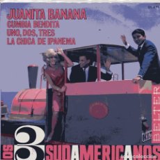 Discos de vinilo: LOS TRES SUDAMERICANOS / JUANITA BANANA + 3 (EP 1966). Lote 102079111