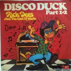 Discos de vinilo: RICK DEES & HIS CAST OF IDIOTS. DISCO DUCK (1 & 2). RSO, GERMANY 1976 SINGLE. Lote 102101255