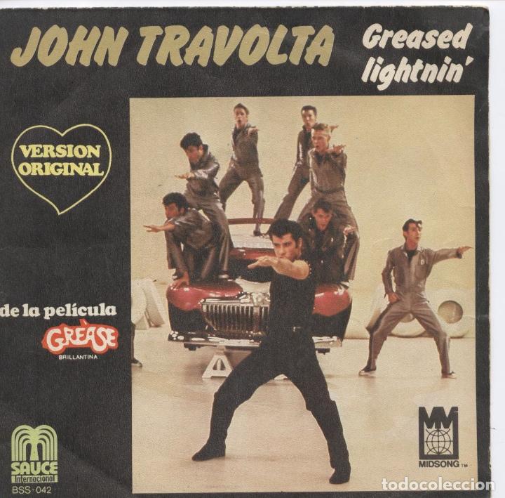 Discos de vinilo: JOHN TRAVOLTA_GREASE_GREASED LIGHTNIN_SPAIN 7 SINGLE_1978 - Foto 1
