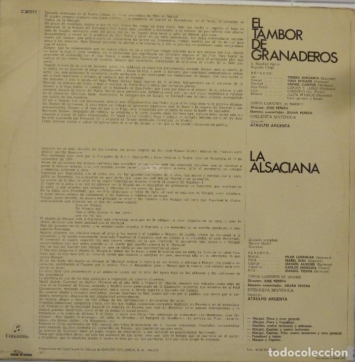 Discos de vinilo: EL TAMBOR DE GRANADEROS - LA ALSACIANA - Foto 2 - 102148562