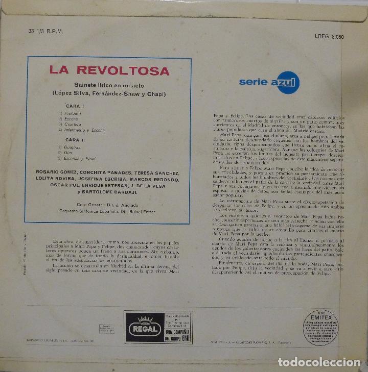 Discos de vinilo: LA REVOLTOSA - RUPERTO CHAPI - Foto 2 - 102148416
