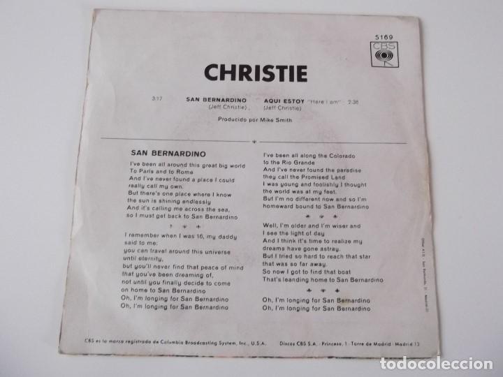 Discos de vinilo: CHRISTIE - San Bernardino - Foto 2