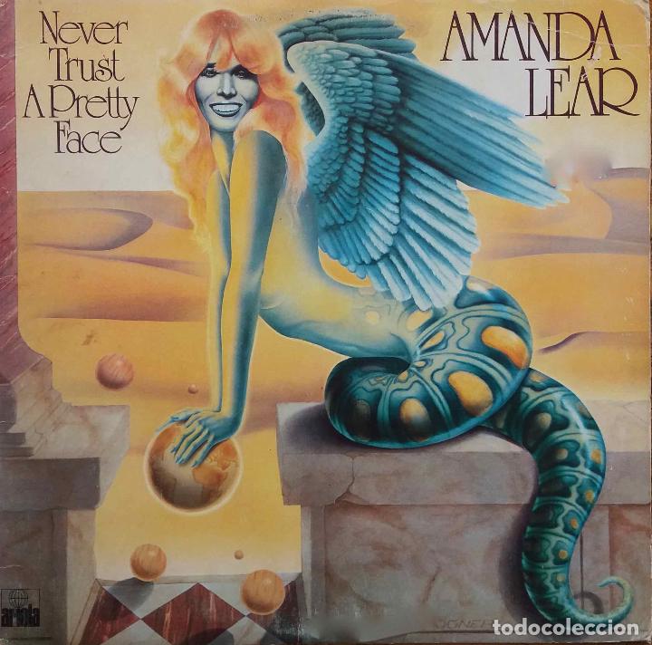 Discos de vinilo: AMANDA LEAR, NEVER TRUST A PRETTY FACE. LP ESPA&Ntilde;A CON FUNDA INTERIOR CON LETRAS - Foto 1
