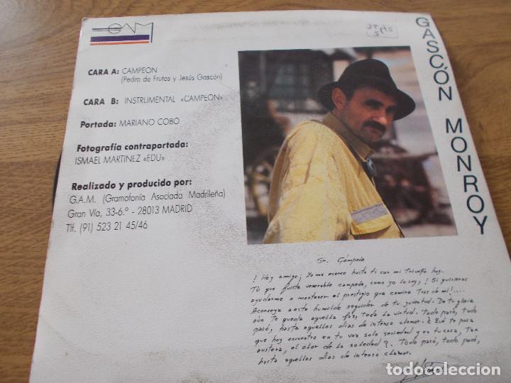 Discos de vinilo: GASC&Oacute;N MONROY. CAMPEON. - Foto 2