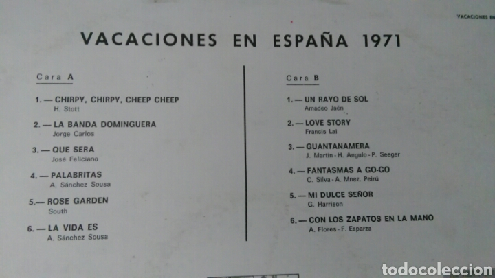 Discos de vinilo: Vacaciones en espa&ntilde;a 1971 -palobal - Foto 2