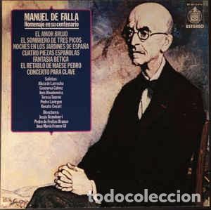 Discos de vinilo: MANUEL DE FALLA. HOMENAJE EN SU CENTENARIO. CAJA-ESTUCHE CON 3 LPS. Y LIBRETO - Foto 1
