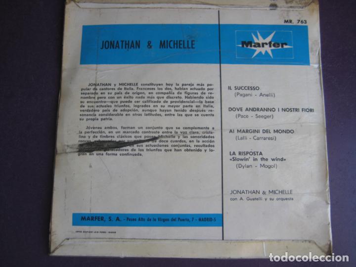 Discos de vinilo: JONATHAN & MICHELLE EP MARFER 1968 - il successo/ la risposta (dylan cover ) +2 - Foto 2