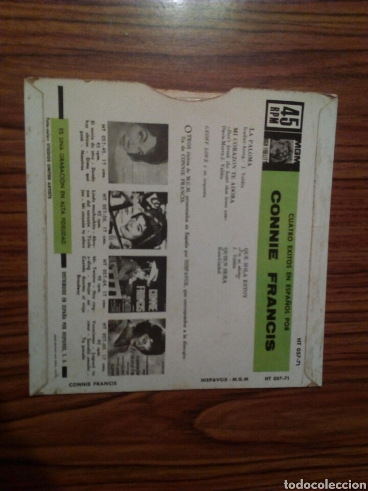 Discos de vinilo: Connnie Francis. EP. 4 exitos en espa&ntilde;ol. 1962. - Foto 2