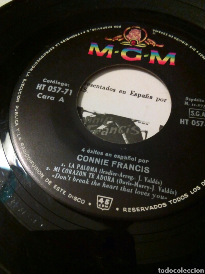 Discos de vinilo: Connnie Francis. EP. 4 exitos en espa&ntilde;ol. 1962. - Foto 3