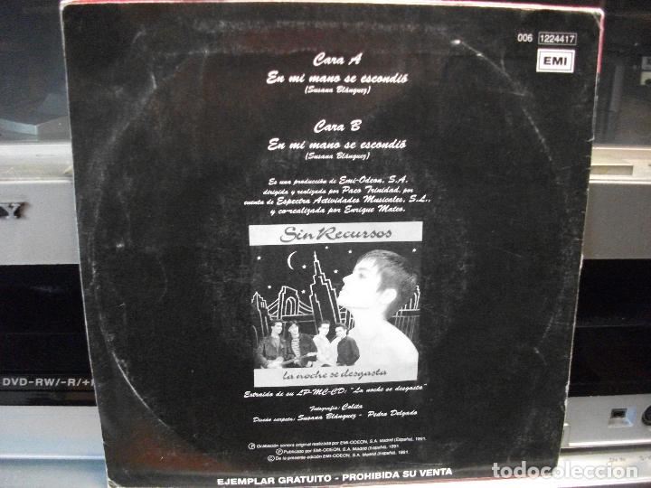 Discos de vinilo: SIN RECURSOS. EN MI MANO SE ESCONDIO EMI-ODEON 1991 - Foto 2