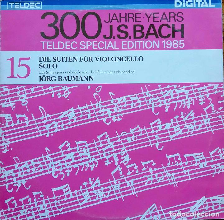Discos de vinilo: BACH. SUITE PARA VIOLONCELO. J&Ouml;RG BAUMANN. DOBLE LP, 2 DISCOS - Foto 1