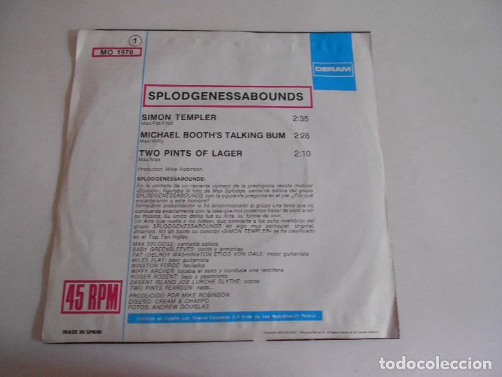 Discos de vinilo: SPLODGENESSABOUNDS-SINGLE SIMON TEMPLER + 2-PROMO-NUEVO - Foto 2