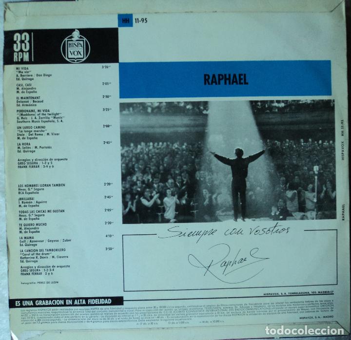 Discos de vinilo: Raphael - Mi vida - Edici&oacute;n de 1965 de Espa&ntilde;a - Foto 2