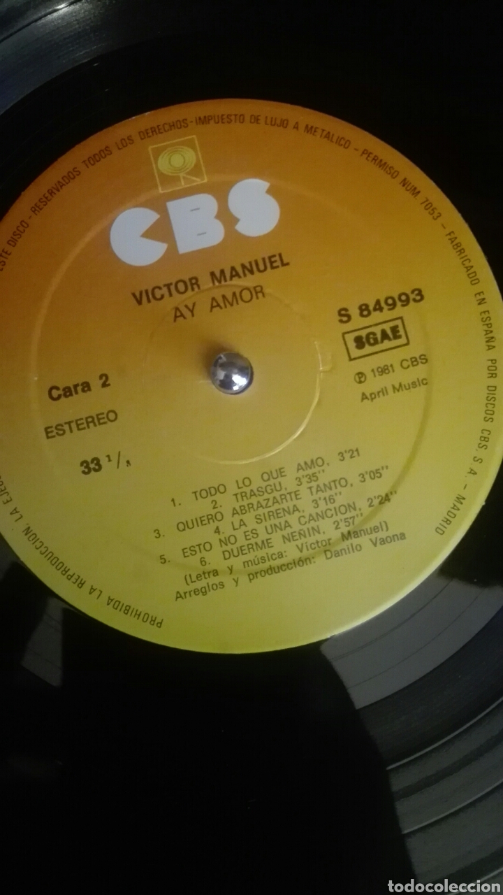 Discos de vinilo: Disco con error VICTOR MANUEL - Foto 3