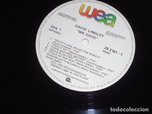 Discos de vinilo: DAVID LINDLEY - MR. DAVE W E A PROMOCIONAL - 1985 - Foto 3