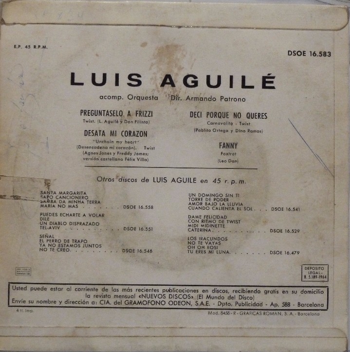 Discos de vinilo: LUIS AGUILE - Foto 2
