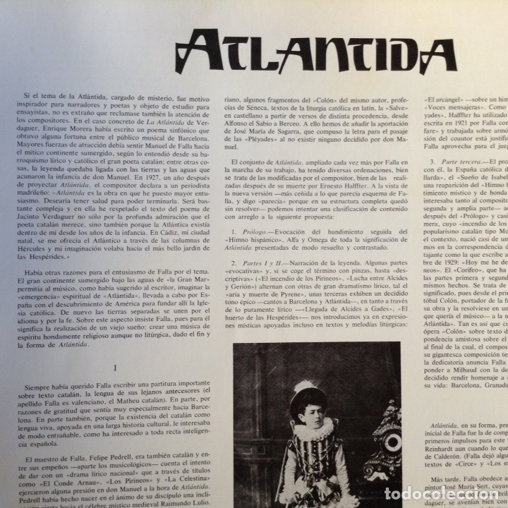 Discos de vinilo: Atl&aacute;ntida. Falla- Haffter. 2 LP m&aacute;s libreto - Foto 4