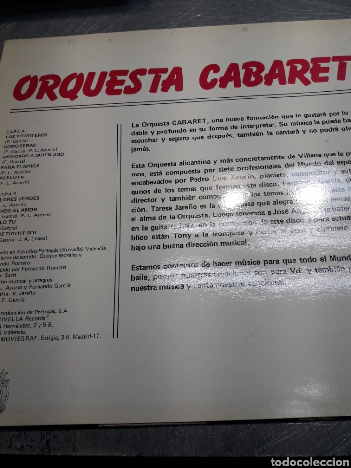 Discos de vinilo: LP Orquesta Cabaret 1983 - Foto 2