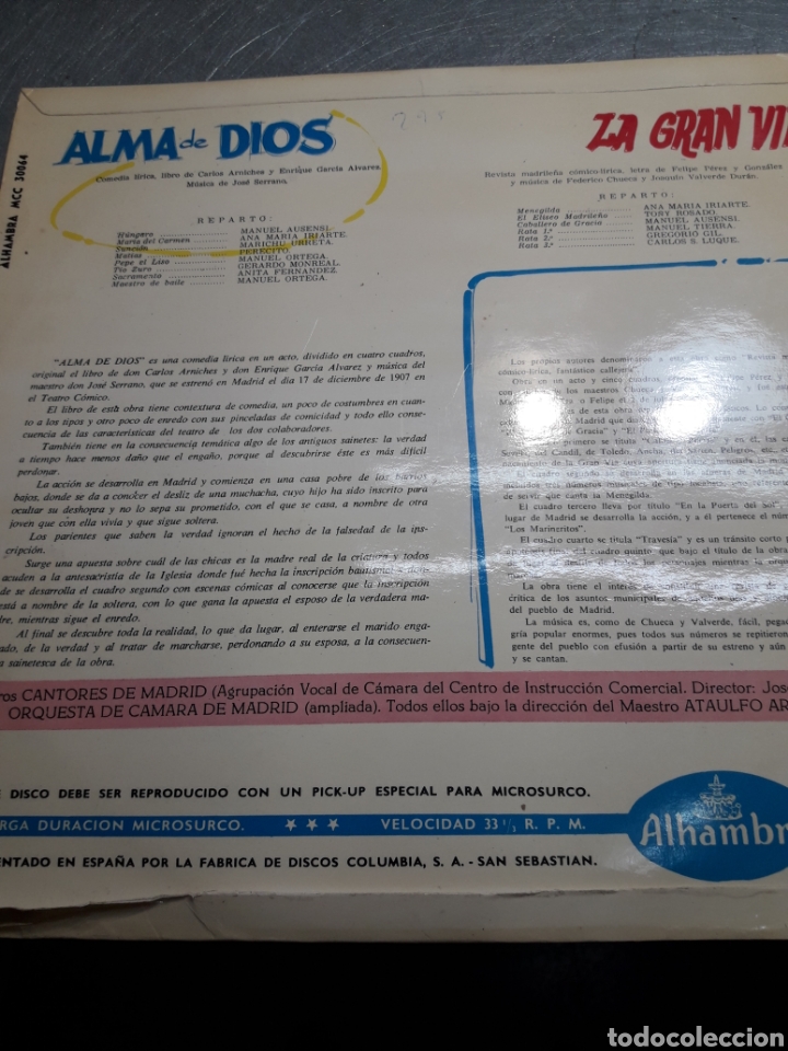 Discos de vinilo: LP Alma de Dios 1959 - Foto 2