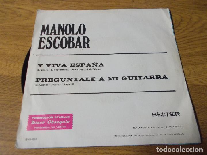 Discos de vinilo: MANOLO ESCOBAR, Y VIVA ESPA&Ntilde;A. - Foto 2
