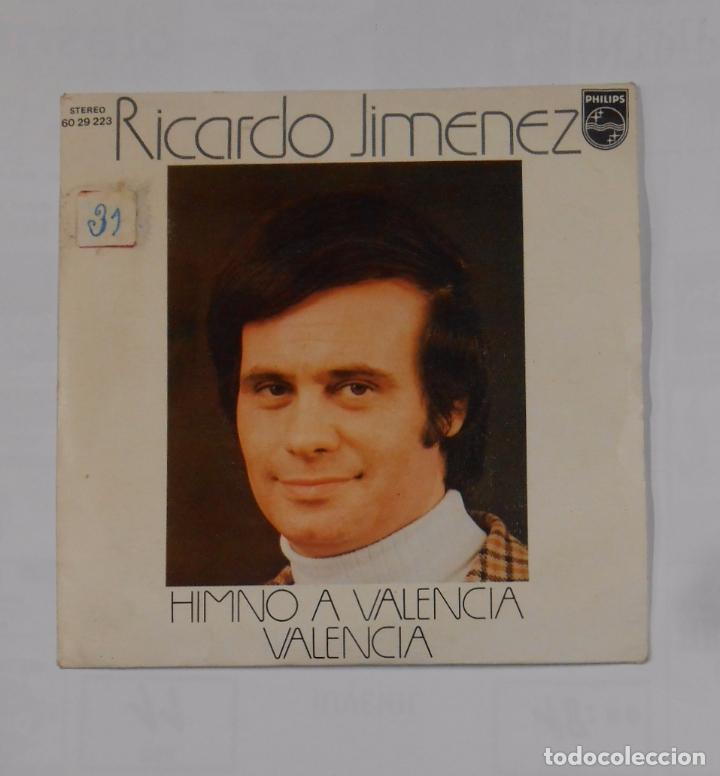 Discos de vinilo: RICARDO JIMENEZ. - HIMNO A VALENCIA. TDKDS9 - Foto 1