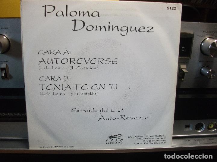 Discos de vinilo: PALOMA DOM&Iacute;NGUEZ. AUTO REVERSE. SINGLE / LIBELULA RECORDS - 1992 PEPETO - Foto 2