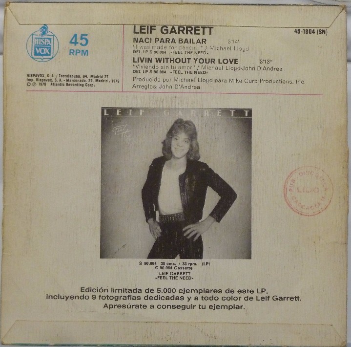 Discos de vinilo: LEIF GARRETT - NACI PARA BAILAR - Foto 2
