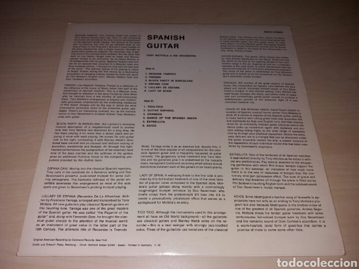 Discos de vinilo: SPANISH GUITAR - TONY MOTTOLA - Foto 2
