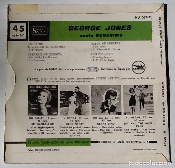 Discos de vinilo: GEORGE JONES, GERONIMO +ROOT BEER + RUNNING BEAR +1 - Foto 2