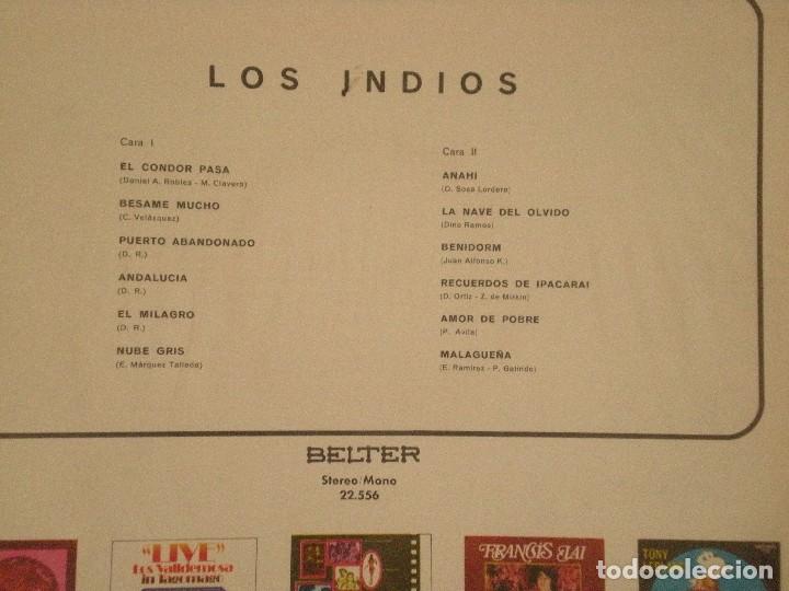 Discos de vinilo: LP DE LOS INDIOS, LOS INDIOS. EDICION BELTER DE 1971 (RARO) Buen estado - Foto 2
