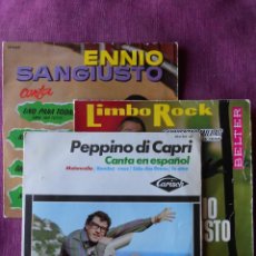 Discos de vinilo: LOTE 3 EP'S ITALIANOS: PEPPINO DI CAPRI EN ESPAÑOL, ENNIO SANGIUSTO LIMBO ROCK-UNO PARA TODAS. Lote 103569975