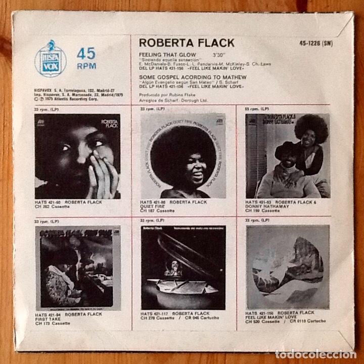 Discos de vinilo: ROBERTA FLACK : FEELING THAT GLOW [ATLANTIC - ESP 1975] 7&rdquo; - Foto 2